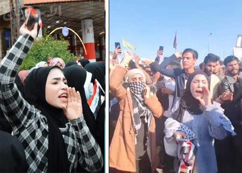 هتافات الناشطة نهاوند التي نجت من محاولة اغتيال عند مغادرتها ساحة التظاهرات في الحبوبي